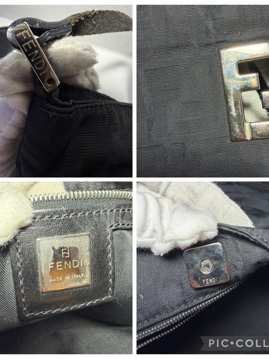 Fendi Black FF Logo Shoulder Bag with Peekaboo silver FF. COA included.